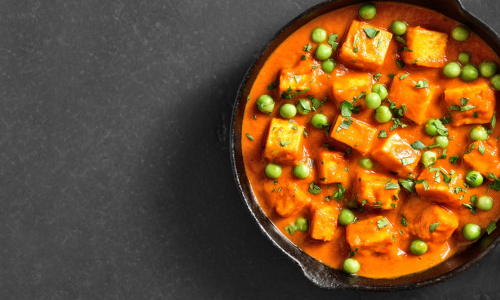 An Indian dish of Paneer.